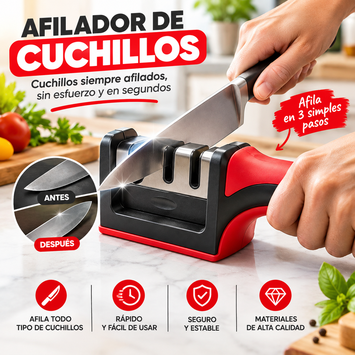 AFILADOR CUCHILLOS 3 REPARTICIONES