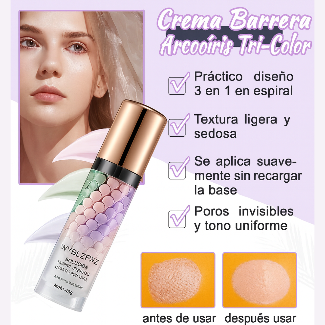 Protector Facial y Base de Maquillaje Tricolor