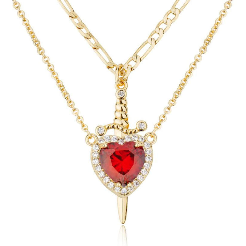 COLLAR DE ESPADA CON CORAZON (PAGA 1 LLEVA 2)