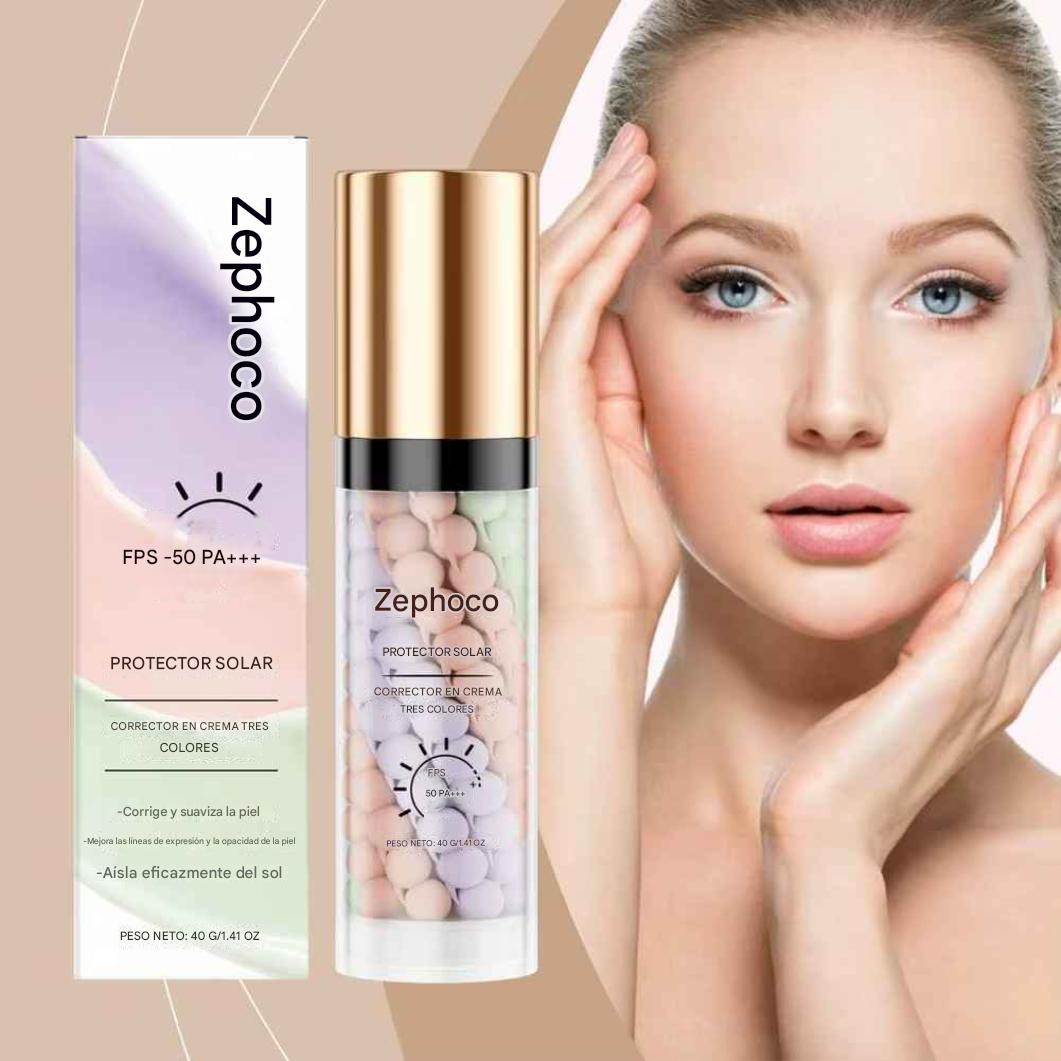 Protector Facial y Base de Maquillaje Tricolor