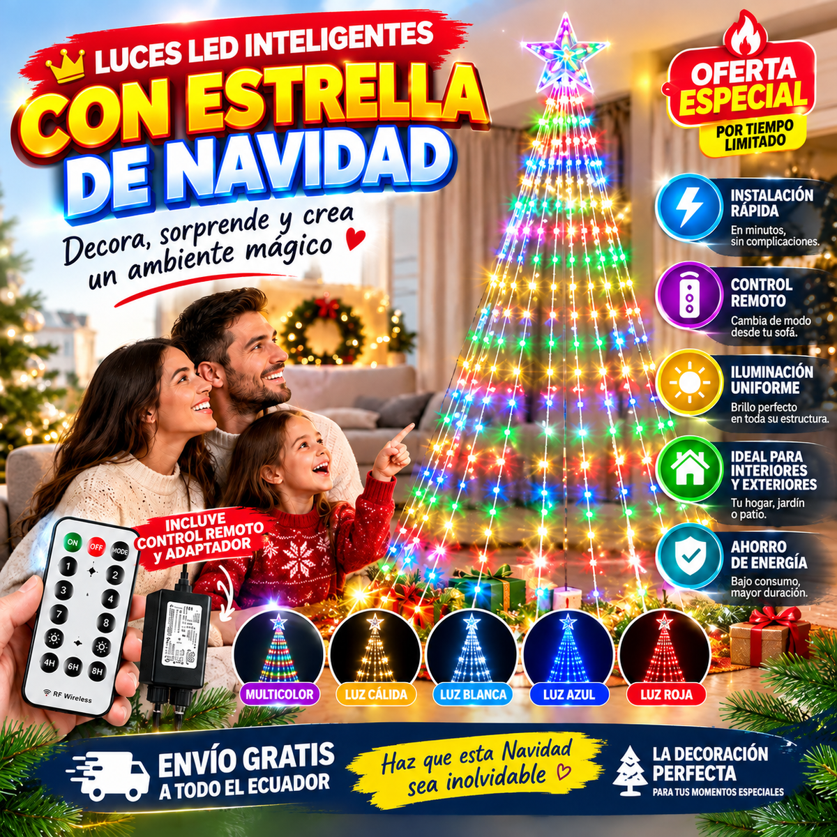 STARTGLOW LUCES PARA ARBOL DE NAVIDAD