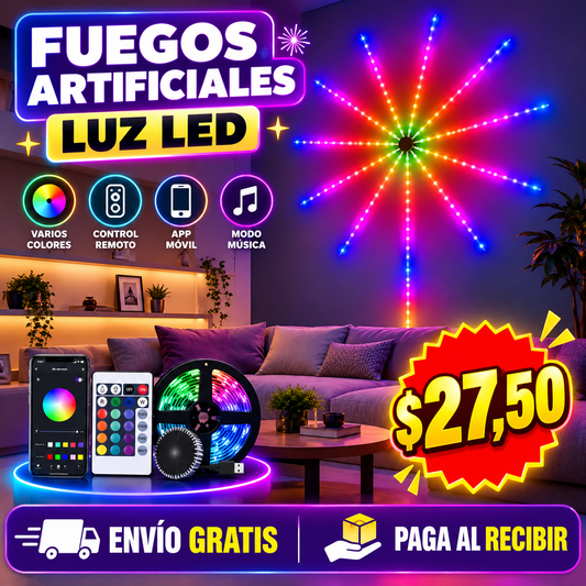 Luces LED con Efecto de Fuegos Artificiales 🎇