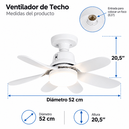 Ventilador de Techo con Luz Led