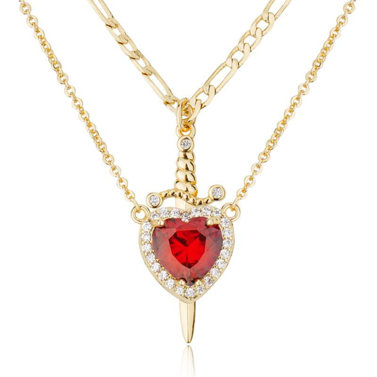 COLLAR DE ESPADA CON CORAZON (PAGA 1 LLEVA 2)