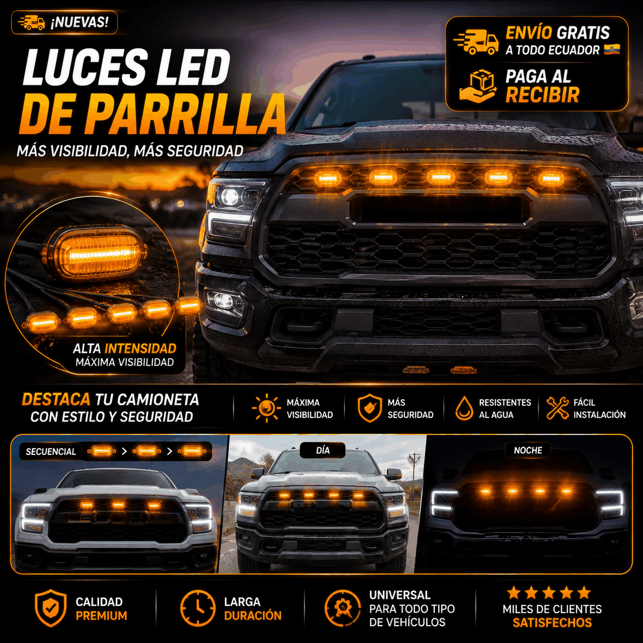 LUCES LED PARA PARRILLA DE CARROS