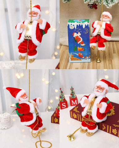 PAPA NOEL ESCALADOR CON CUERDA