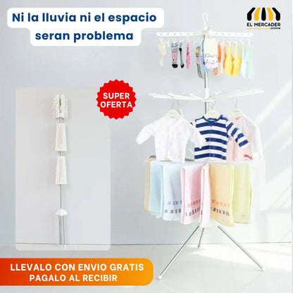 Tendedero plegable 360- 3 Niveles de secado rápido